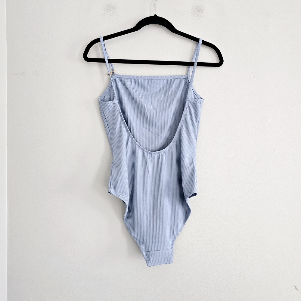 Light Blue Ribbed One-Piece Swimsuit - Women's - Picture 2 of 4